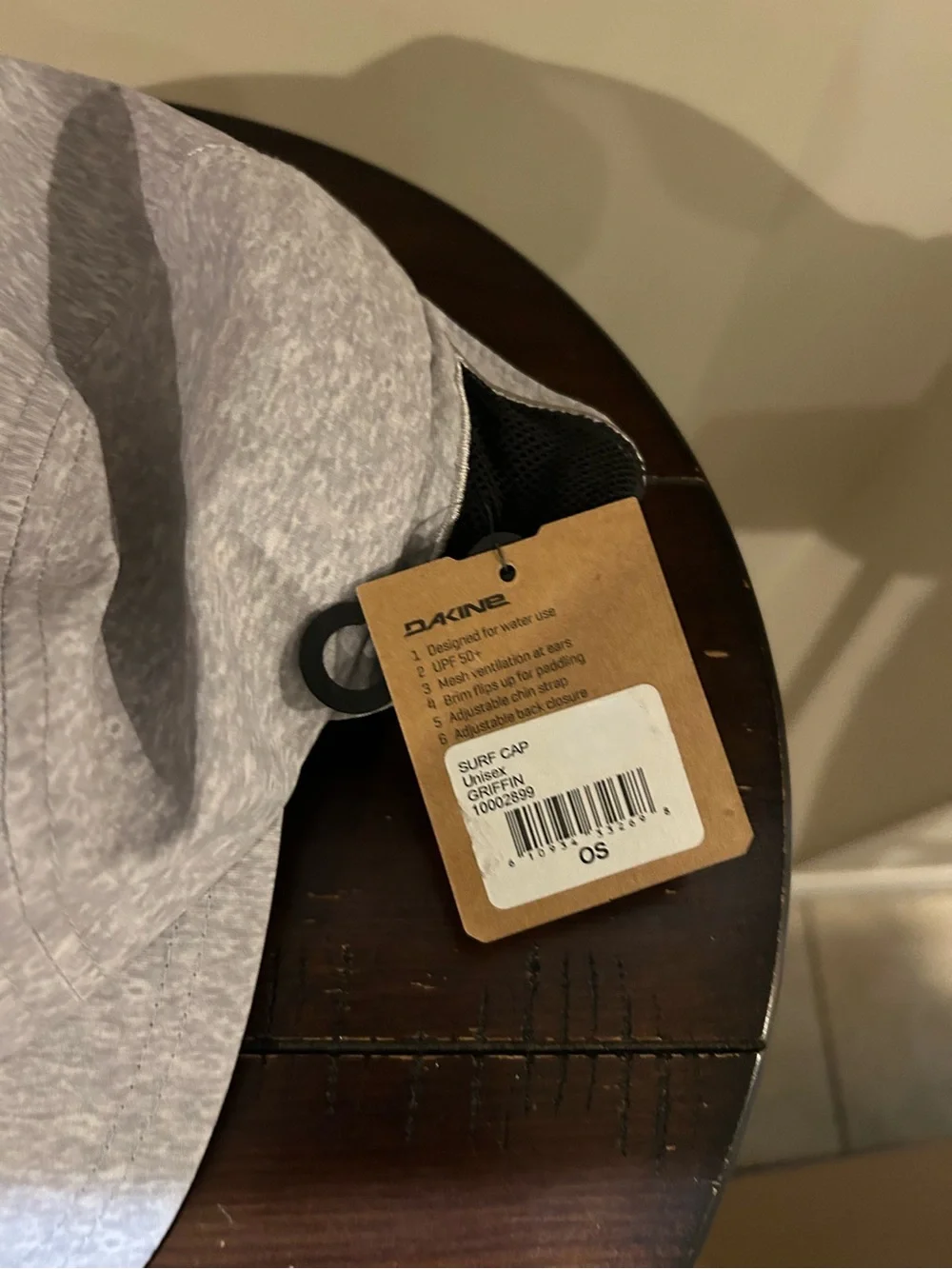 Dakine UPF 50+ Surf Cap Unisex Griffin Light Grey